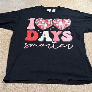 Black 100 Days Disco Shirt with Heart Design